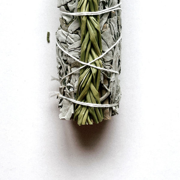 BRAIDED SWEETGRASS & WHITE SAGE